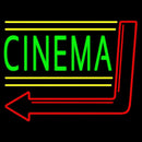 Green Cinema With Arrow Handmade Art Neon Sign