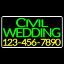 Green Civil Wedding With Phone Number Handmade Art Neon Sign