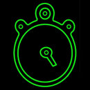 Green Clock Handmade Art Neon Sign