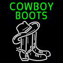 Green Cowboy Boots With Logo Handmade Art Neon Sign