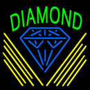 Green Diamond Yellow Line Handmade Art Neon Sign