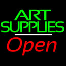 Green Double Stroke Art Supplies With Open 2 Handmade Art Neon Sign