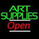 Green Double Stroke Art Supplies With Open 3 Handmade Art Neon Sign
