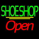 Green Double Stroke Shoe Shop Open Handmade Art Neon Sign