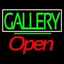 Green Gallery Block With Open 2 Handmade Art Neon Sign