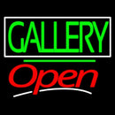 Green Gallery Block With Open 3 Handmade Art Neon Sign