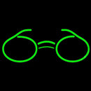 Green Glasses Logo Handmade Art Neon Sign