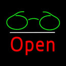 Green Glasses Logo Open White Line Handmade Art Neon Sign