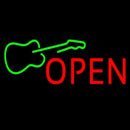 Green Guitar Open Handmade Art Neon Sign