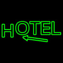 Green Hotel With Arrow Handmade Art Neon Sign