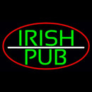 Green Irish Pub Oval With Red Border Handmade Art Neon Sign