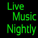 Green Live Music Nightly Block Handmade Art Neon Sign