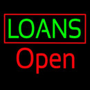 Green Loans Red Border Open Handmade Art Neon Sign