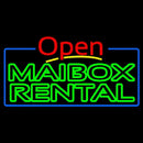 Green Mailbox Rental Block With Open 4 Handmade Art Neon Sign