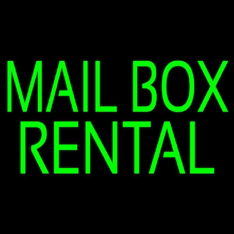 Green Mailbox Rental Handmade Art Neon Sign