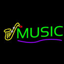 Green Music With Saxophone Handmade Art Neon Sign