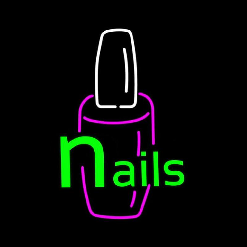 Green Nails Logo Handmade Art Neon Sign