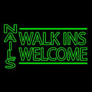 Green Nails Walk Ins Welcome Handmade Art Neon Sign