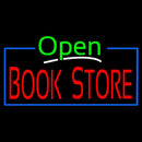 Green Open Book Store Blue Border Handmade Art Neon Sign