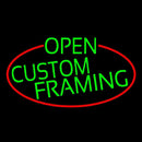 Green Open Custom Framing Oval With Red Border Handmade Art Neon Sign