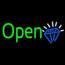 Green Open Diamond Handmade Art Neon Sign