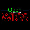 Green Open Double Stroke Wigs Handmade Art Neon Sign