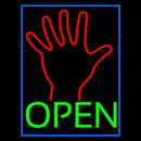 Green Open Psychic Blue Border Handmade Art Neon Sign