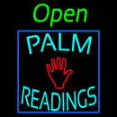 Green Open Turquoise Palm Readings Blue Border Handmade Art Neon Sign