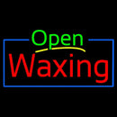 Green Open Waxing Blue Border Handmade Art Neon Sign