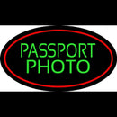 Green Passport Photo Red Oval Handmade Art Neon Sign