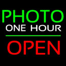 Green Photo One Hour With Open 1 Handmade Art Neon Sign