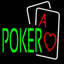 Green Poker With Cards Handmade Art Neon Sign