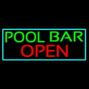 Green Pool Bar Open With Turquoise Border Handmade Art Neon Sign