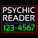 Green Psychic Reader With Phone Number Handmade Art Neon Sign