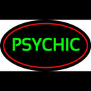 Green Psychic With Red Border Handmade Art Neon Sign