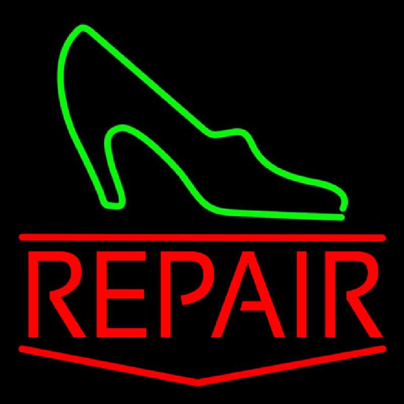 Green Sandal Red Repair Handmade Art Neon Sign