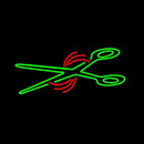 Green Scissor Logo Handmade Art Neon Sign