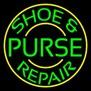 Green Shoe And Purse Repair With Border Handmade Art Neon Sign
