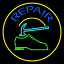 Green Shoe Blue Repair Handmade Art Neon Sign