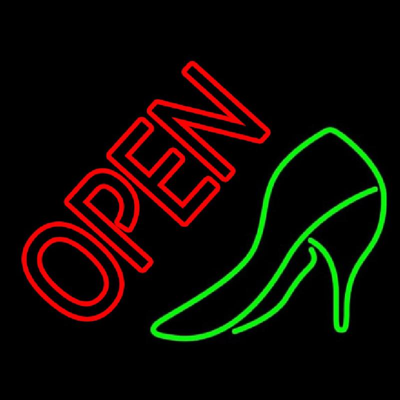 Green Shoe Open Handmade Art Neon Sign