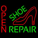 Green Shoe Repair With Sandal Open Handmade Art Neon Sign