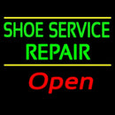 Green Shoe Service Repair Open Handmade Art Neon Sign