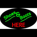 Green Shoes And Boots Red Here Handmade Art Neon Sign