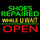 Green Shoes Repaired Yellow While You Wait Open Handmade Art Neon Sign