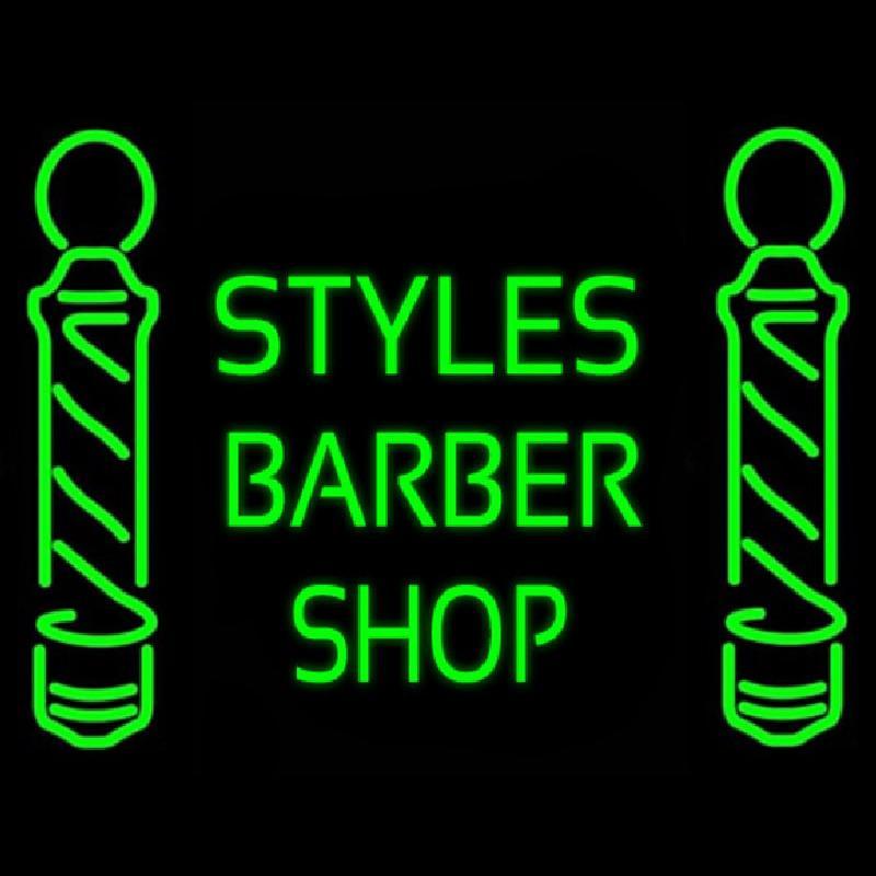 Green Styles Barber Shop Handmade Art Neon Sign