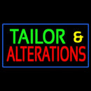 Green Tailor And Red Alteration Blue Border Handmade Art Neon Sign