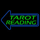 Green Tarot Reading With Blue Arrow Handmade Art Neon Sign