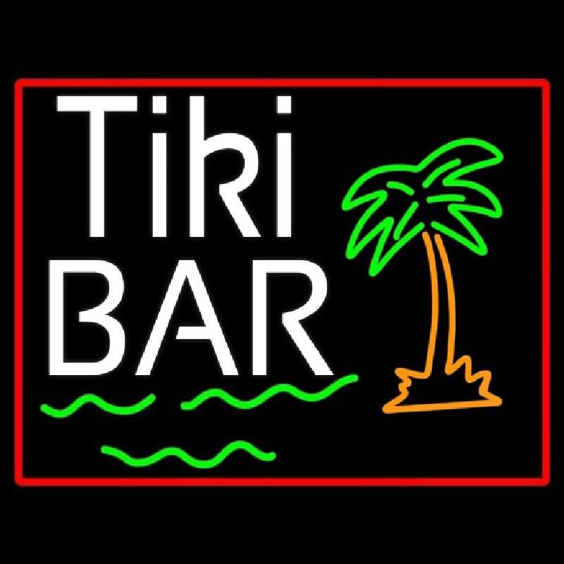 Green Tiki Bar With Palm Tree Handmade Art Neon Sign