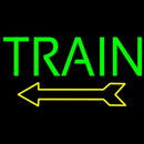 Green Train With Arrow Handmade Art Neon Sign