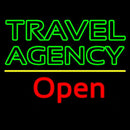 Green Travel Agency Open Handmade Art Neon Sign